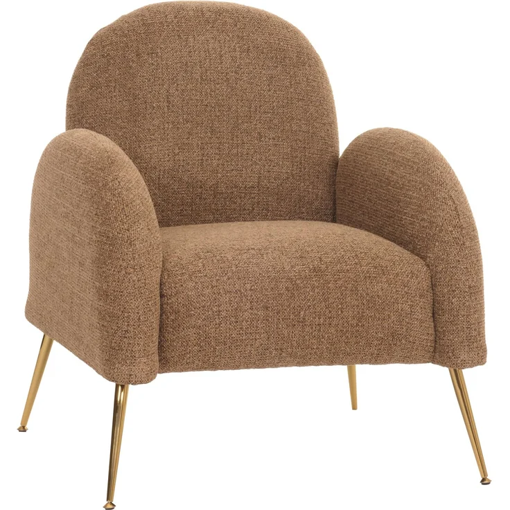 Lounge-Sessel HWC-N69, Cocktailsessel Sessel, Retro Nosagfederung Stoff/Textil Chenille ~ coffee – Bild 9