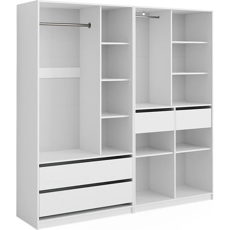 Kleiderschrank Elmo Weiß 200 x 200 cm 2er Set Vicco – Bild 1