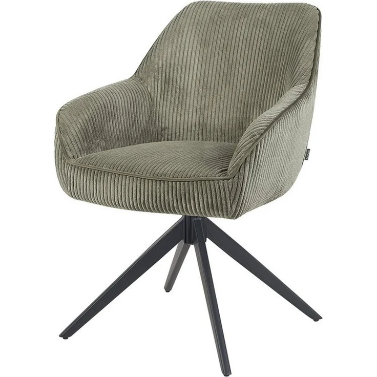 B&D home Polsterstuhl ARVIT, Esszimmer Stuhl, Drehstuhl, Armlehnstuhl mit Drehfunktion (1 St), mit Armlehnen, Taschenfederkern-Sitz, Metallgestell 360° drehbar – Bild 2