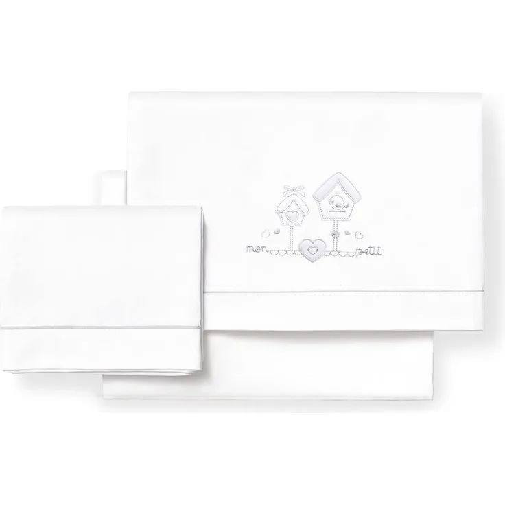 Mon Petit Bettwäsche-Set für Kinderbett, Weiß und Grau