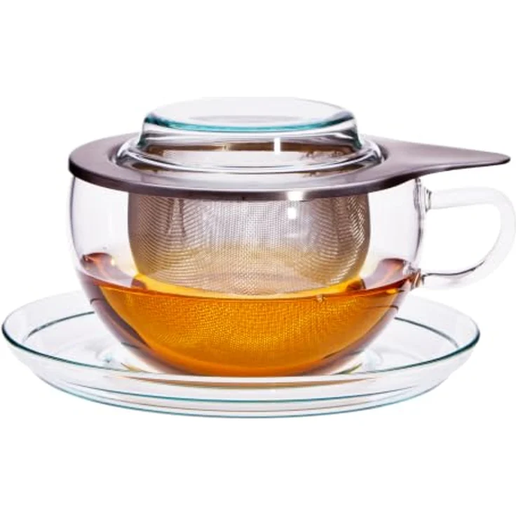 Teetasse "Tea Time", 0,3l, Glas, m. Edelstahlsieb – Bild 1