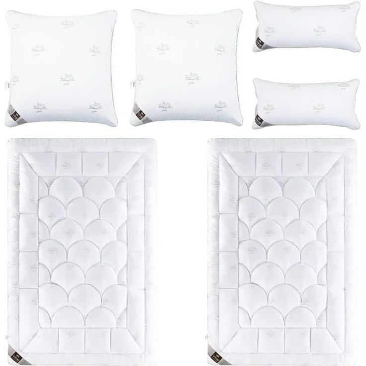 SEI Design Microfaserbettdecke Winter Bett-Set 6-Tlg. 2x (Bettdecken 135x200 + Kissen 40x80 80x80), Füllung: daunenähnliches Gefühl, 80x80 – Bild 4