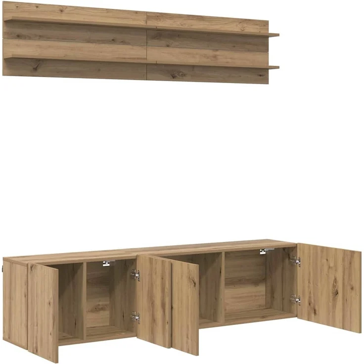 vidaXL TV-Einheiten Wandmontiert 6 pcs Artisan-Eiche Holzwerkstoff 3403569 – Bild 4