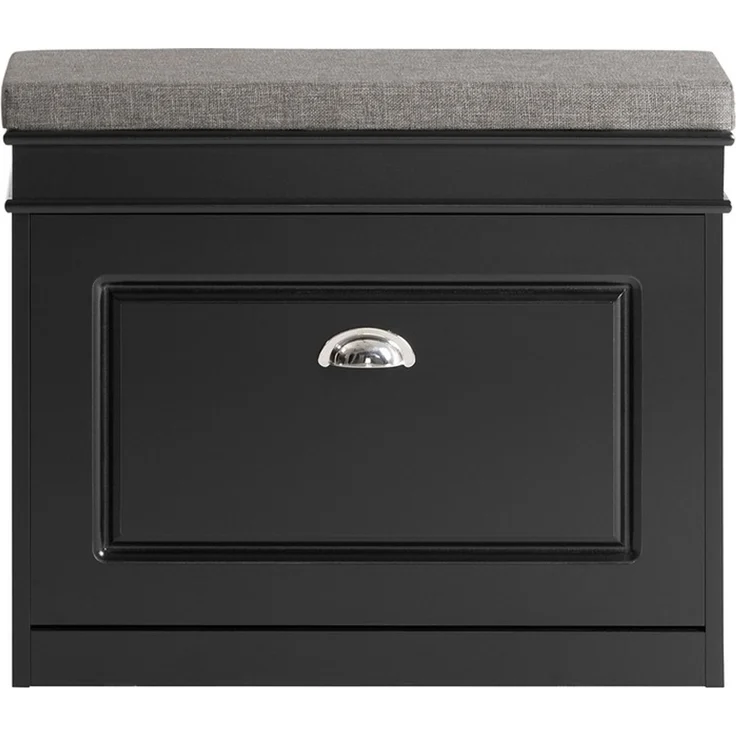SoBuy FSR82-K-SCH Schuhbank, MDF, Lackiert, Schwarz, 61 x 51 x 24 cm – Bild 1