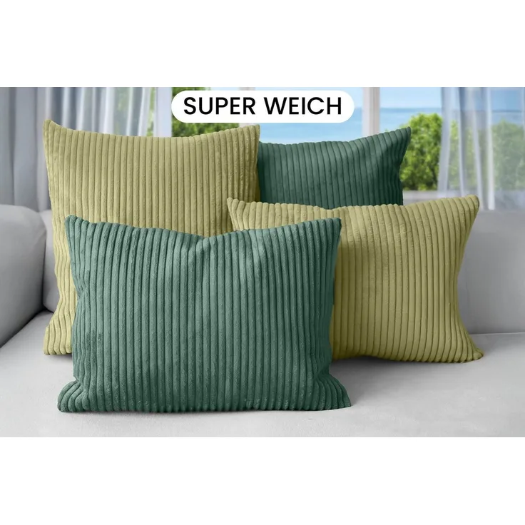 Amilian Dekokissen 4er Set mit Füllung - Sofakissen Set - 2 x 45 x 45 cm + 2 x 35 x 45 cm, (4 Stück) Zierkissen - Kuschelkissen - Couchkissen mit Kissenfüllung