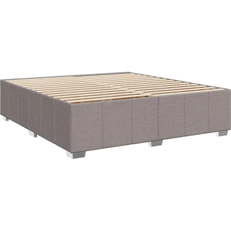 vidaXL LED Boxspringbett mit Matratze Taupe 160 x 200 cm Stoff 3455651 – Bild 6