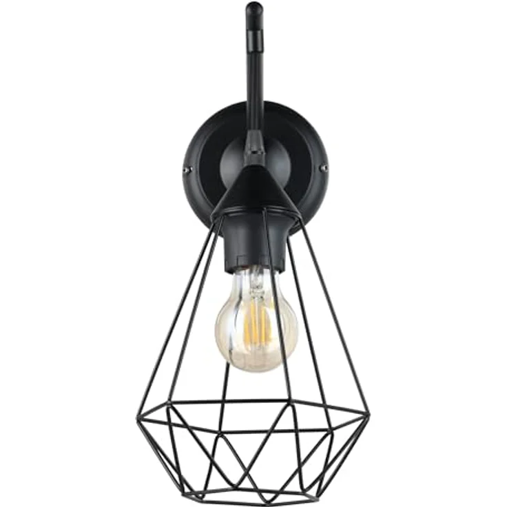 Eglo 49081 Wandleuchte TARBES E27 1X40W Stahl schwarz L:15,5cm H:37,5cm dimmbar – Bild 5