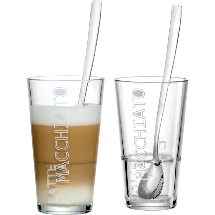 Ritzenhoff & Breker LENA Latte Macchiato Gläser mit Löffel 350 ml 2er Set