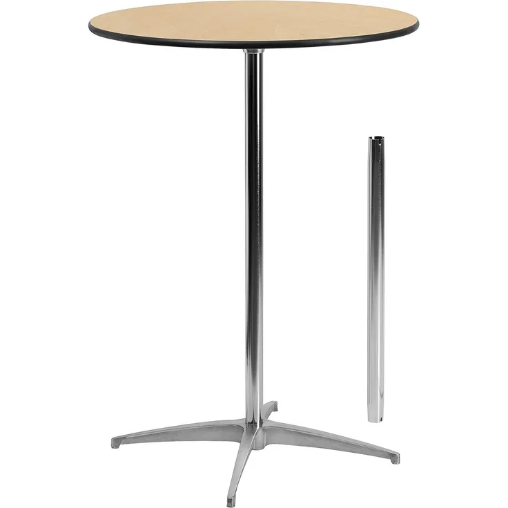 Flash Furniture Bistrotisch aus Birkenholz – Höhenverstellbarer Bartisch für Veranstaltungen, Bars, Clubs oder Restaurants – Pflegeleichter Stehtisch zum Zusammenklappen