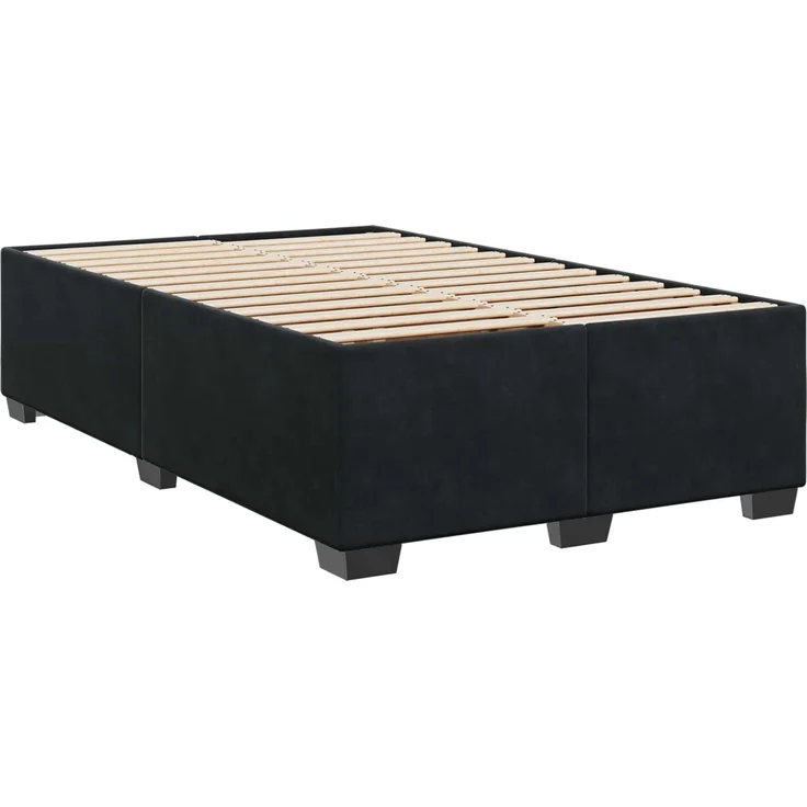 vidaXL Boxspringbett mit Matratze Schwarz 120 x 200 cm Samt 3450694 – Bild 5