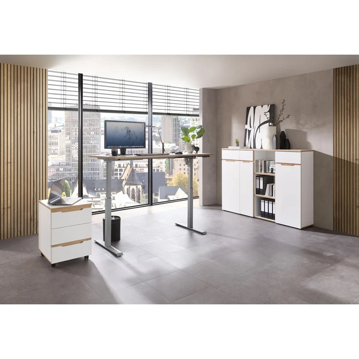 Büroset MEMPHIS VI 5-teilig Weiß – Ergonomisch höhenverstellbar – Bild 2