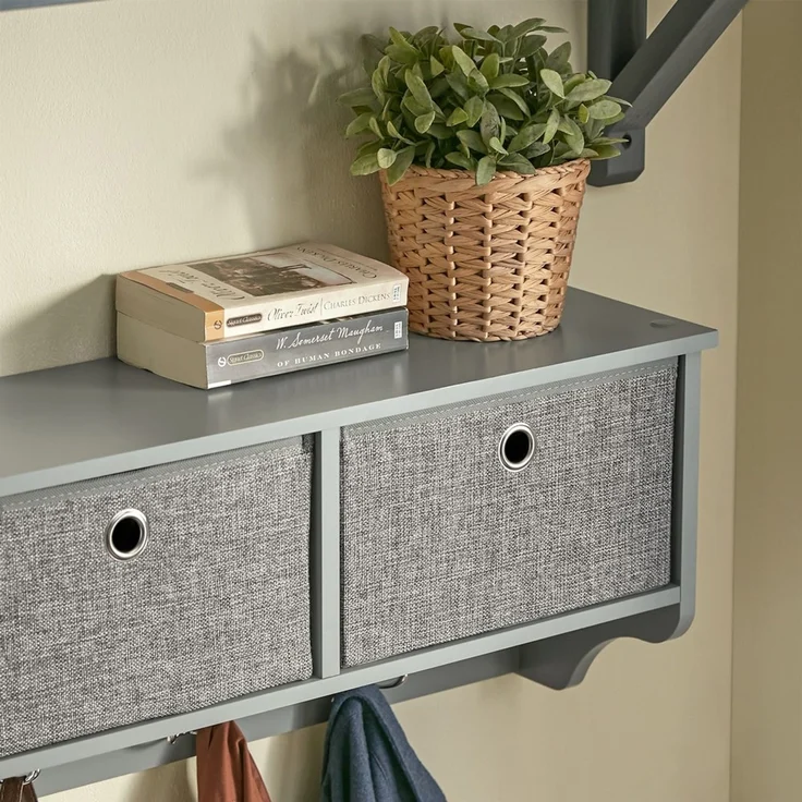 SoBuy FRG282-HG Wandgarderobe, MDF, Lackiert, Grau, 100 x 31 x 20 cm – Bild 10