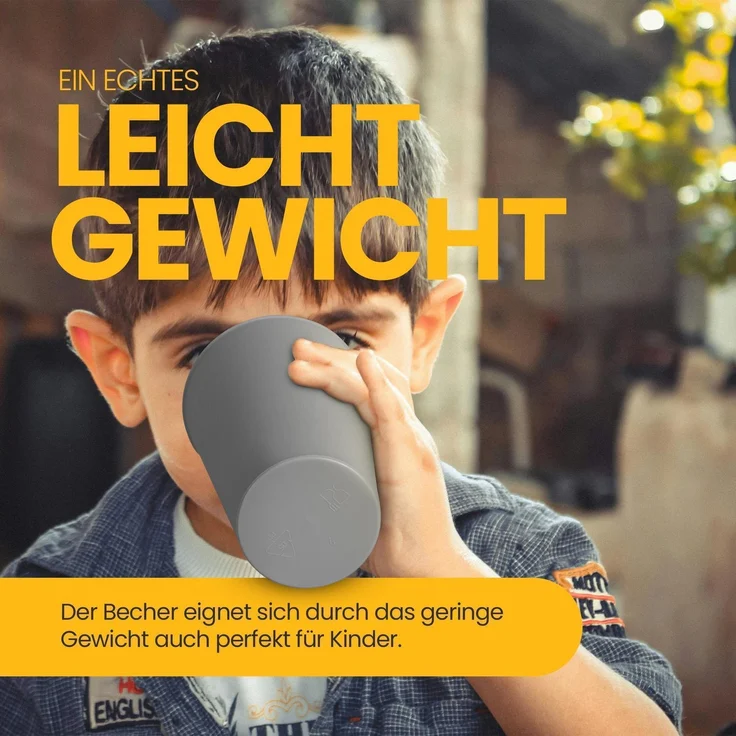 Becher Kunststoff - Mehrweg Grau 0,2L 8er-Pack – Bild 5