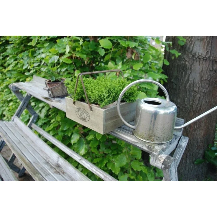 3 Aged Terracotta Blumentöpfe im Drahtkorb – Bild 3