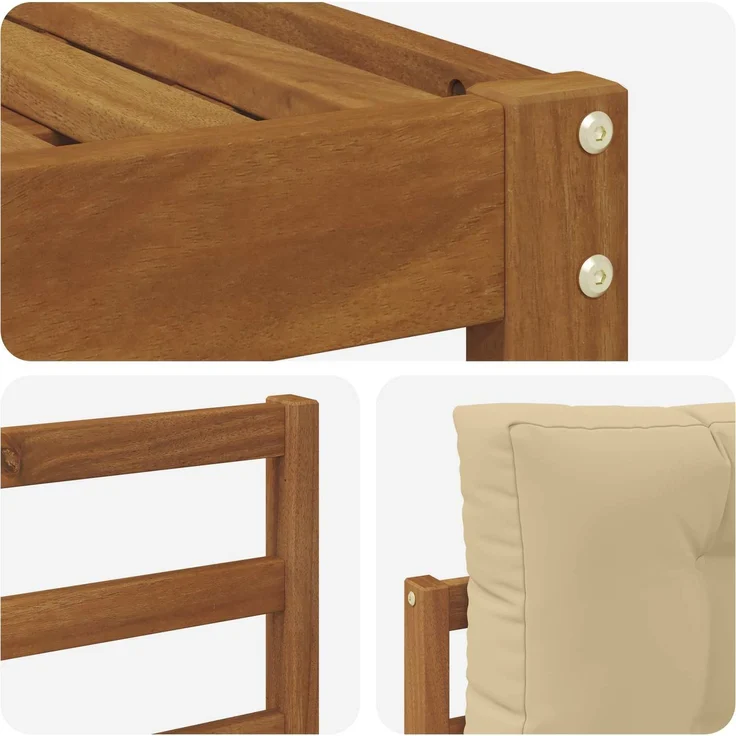 vidaXL Outdoor-Sofagarnitur 6 stk. 6-Sitzer Natur und Beige 3367951 – Bild 5