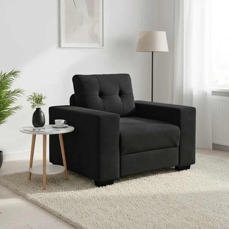 vidaXL Sessel Schwarz 100x78x80 cm Samt 4105103