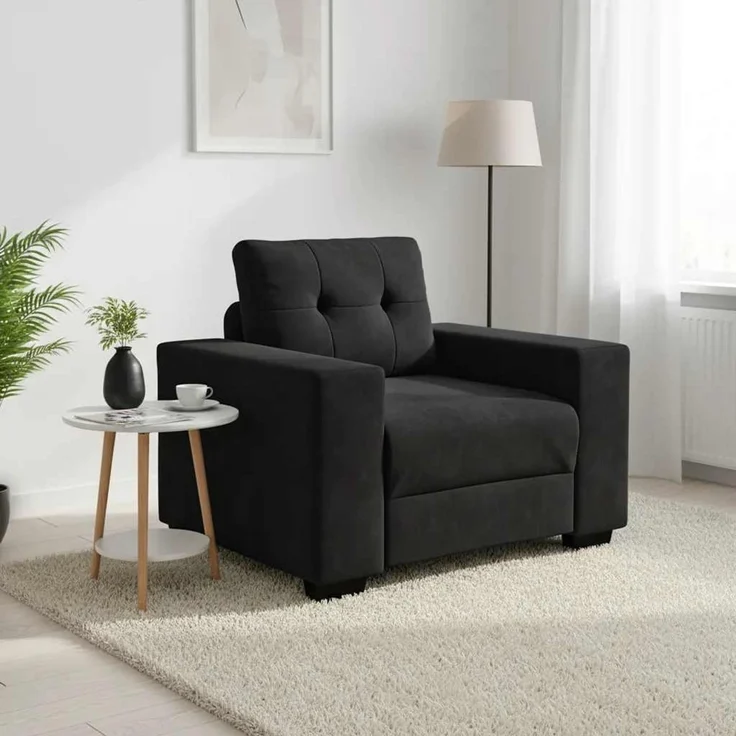 vidaXL Sessel Schwarz 100x78x80 cm Samt 4105103 – Bild 1