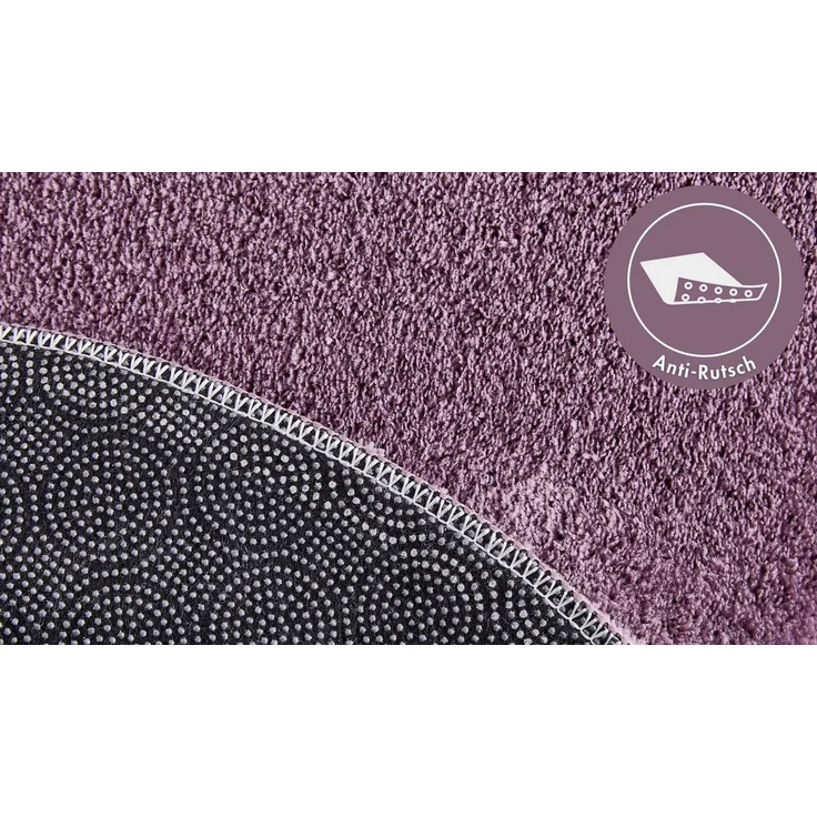 Andiamo Badematte Arezzo, Höhe 16 mm, rutschhemmend beschichtet, fußbodenheizungsgeeignet, schnell trocknend, Polyester, rund, Uni Farben, weich & kuschelig, auch in rund und als 2er Set erhältlich – Bild 3