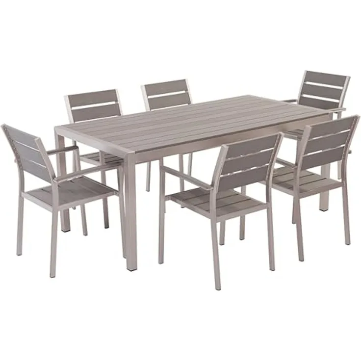 Gartentisch Set VERNIO 180x90x76 cm Grau