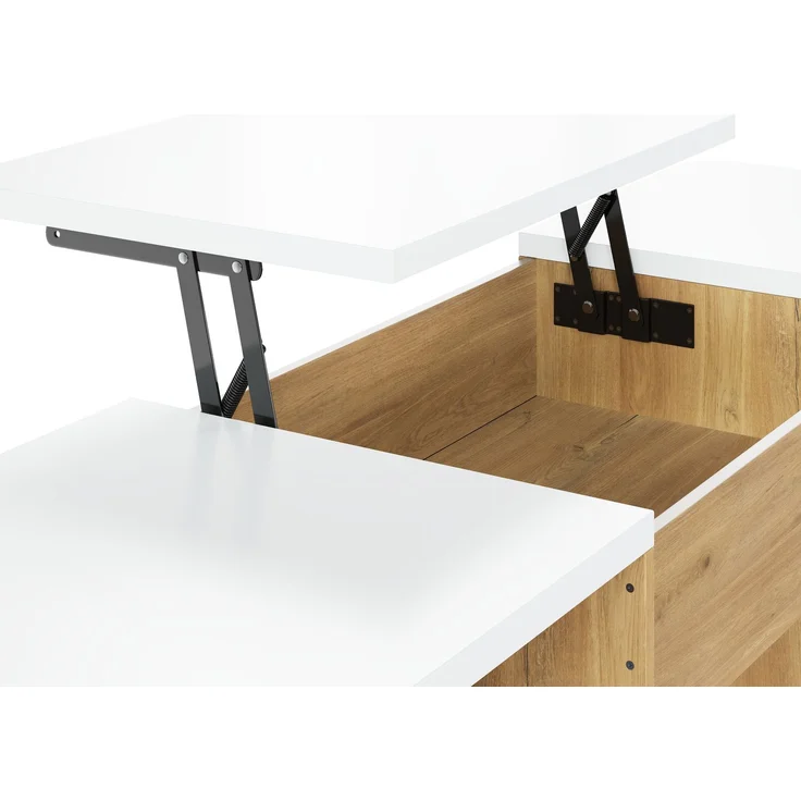 ZUBALIYA Modernes Büromöbel-Set & Schreibtisch-Set mit Aktenschrank – 140cm Computertisch mit Klappfach, Unterschränken & Rillendesign, Holzoptik & Weiß, Großer Arbeitsplatz für Home Office & Büro – Bild 19