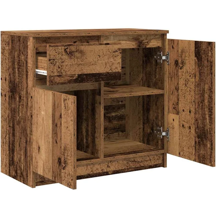 vidaXL Sideboard mit Schublade Altholz-Optik 71x35x65 cm Holzwerkstoff 861605 – Bild 5