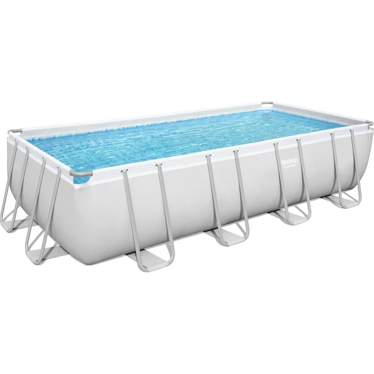 Power Steel™ Frame Pool, Lichtgrau, 488 x 244 x 122 cm – Bild 1