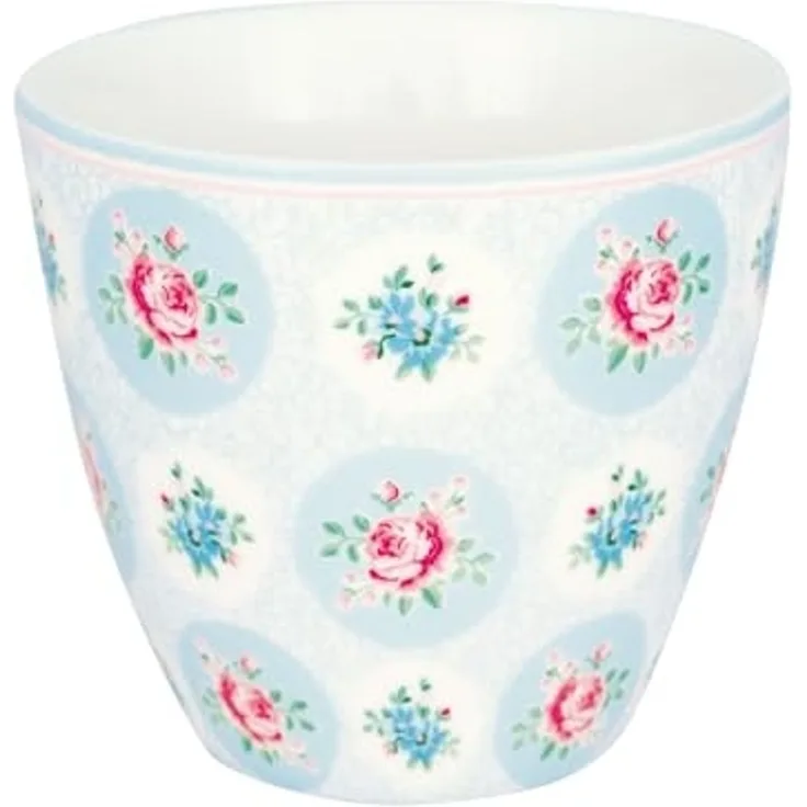 Greengate Becher Elle Latte Cup pale blue 0,35l, Steingut