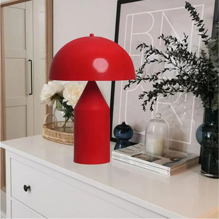Bamyum Tischleuchte Nachttischlampe mit Kabel Lipeo Metall Pilz Lampe, ohne Leuchtmittel – Bild 2