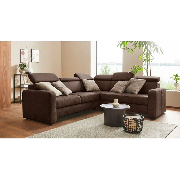 sit&more Ecksofa Bologna L-Form, Kopfteilverstellung, wahlweise mit Bettfunktion und Schubkasten – Bild 1