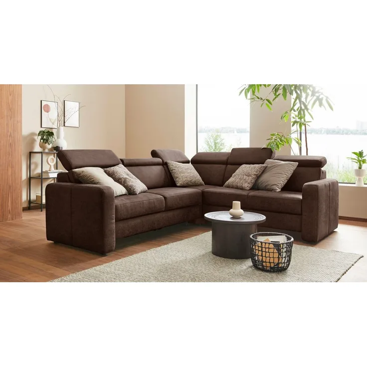 sit&more Ecksofa Bologna L-Form, Kopfteilverstellung, wahlweise mit Bettfunktion und Schubkasten