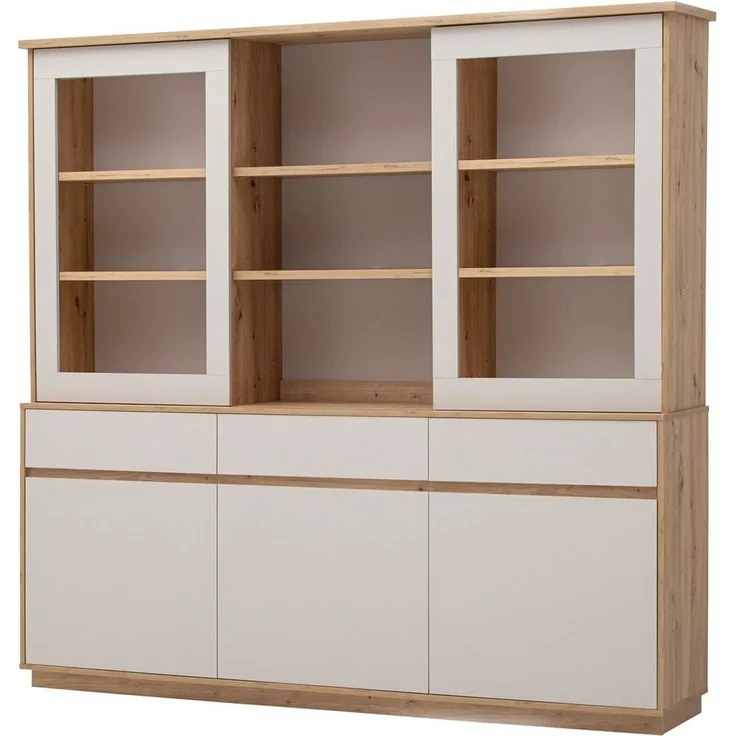 Home affaire Buffet Sonora, moderner Hochschrank, Buffetschrank in Kaschmir, Regal filigrane Rahmenoptik, ausreichend Stauraum, vielseitig einsetzbar