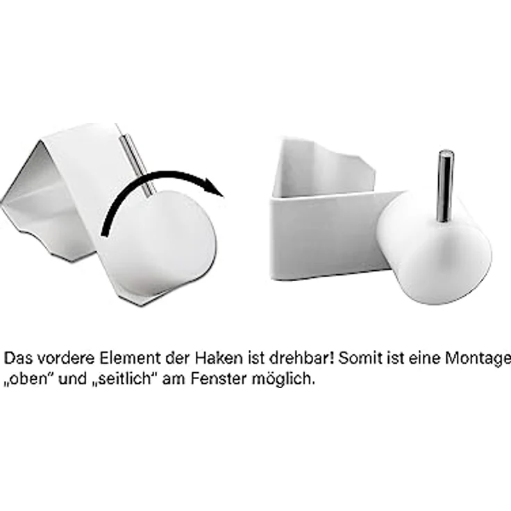 dekondo Fensterhaken Dekohaken Dekoklipp Fensterklipp Gardinenhaken, weiß, für einen Klemmbereich (Rahmenstärke des Fensters/Fensterdicke) von 10-25 mm - wählen Sie die richtige Größe beim Kauf aus, (10-St), oben oder seitlich am Fenster zu befestigen – Bild 7