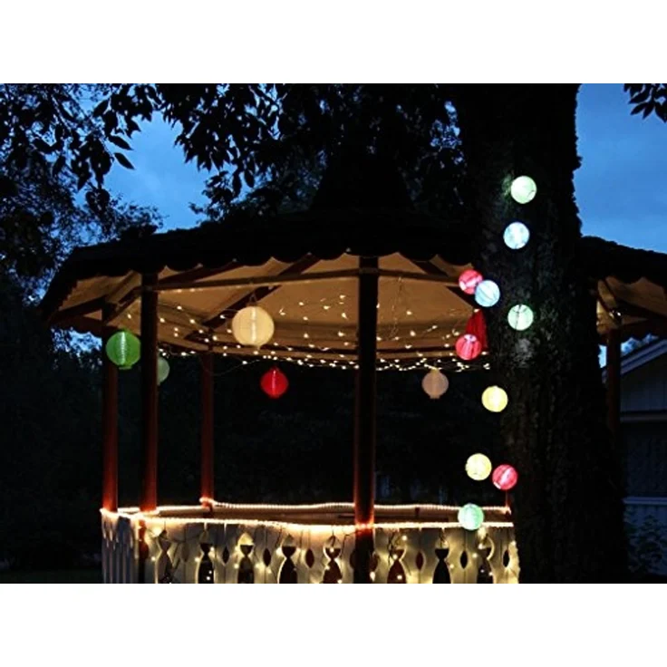LED Solar-Lampion ,Festival', Dämmerungssensor, outdoor, 22cm, pink – Bild 2