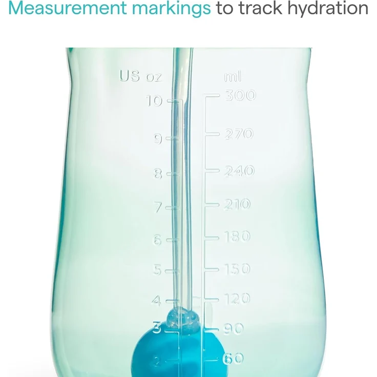 Munchkin Babyflasche mit Strohhalm Tip and Sip | 2er-Pack | 12m+ | 296 ml | Blau/Gelb – Bild 3
