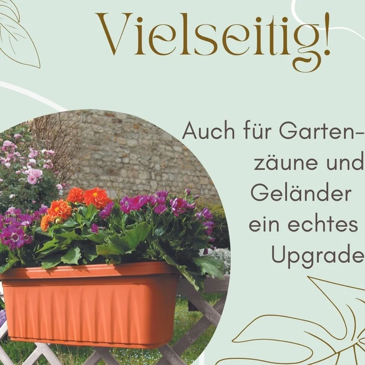 GarPet Balkonkasten 2er Set Blumenkasten Balkon 80 cm Balkonkasten mit Halterung – Bild 8