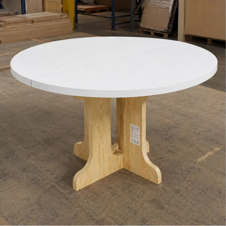 PEALOV Esstisch oval‑rund mit interner Erweiterungsplatte 90‑120 cm (1-St), Ausziehbarer Küchentisch für 4‑6 Personen – Bild 3