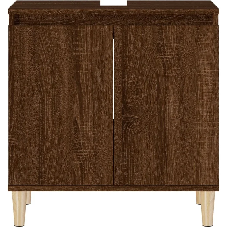Waschbeckenunterschrank, Badschrank, Unterschrank Braun Eichen-Optik 58 x 33 x 60 cm j104p – Bild 6