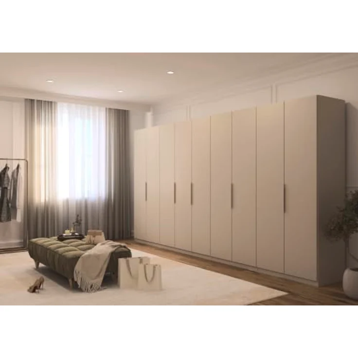 Rauch Möbel MYLORA, Kleiderschrank, Farbe Beige, Breite 405 cm | Schrank mit patentiertem Schnellmontagesystem, 9-türig, Zubehör Premium, für Schlafzimmer, Ankleidezimmer, Garderobe – Bild 4