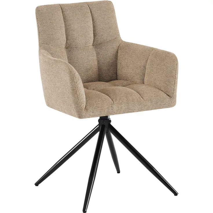 Esszimmerstuhl DEBAS - Stoff Hellbraun 59x59x87 cm | Essstühle Esszimmerstühle Küchenstühle Wohnzimmerstühle