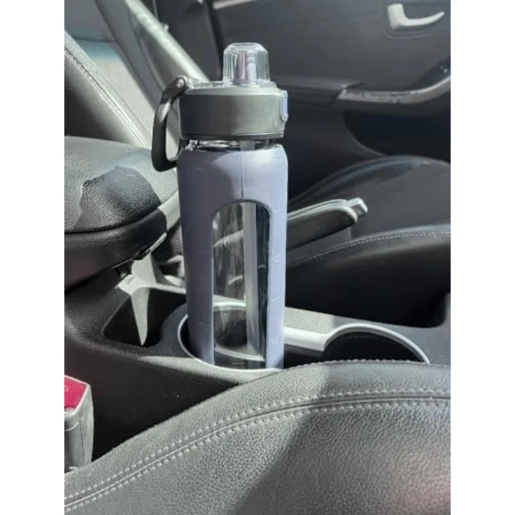 Praktische Glas Trinkflasche To Go Wasserflasche -– Ideal für Ihr tägliches Getränk Dunkelblau 0,72 Liter – Bild 3