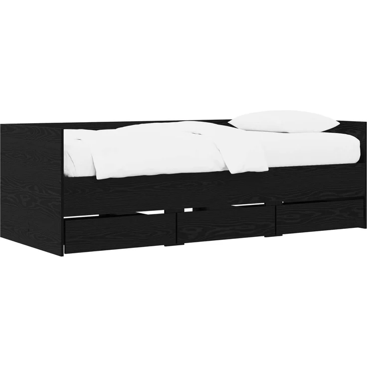 vidaXL Tagesbett mit Schubladen Schwarze Eiche Holzwerkstoff 3429635 – Bild 2