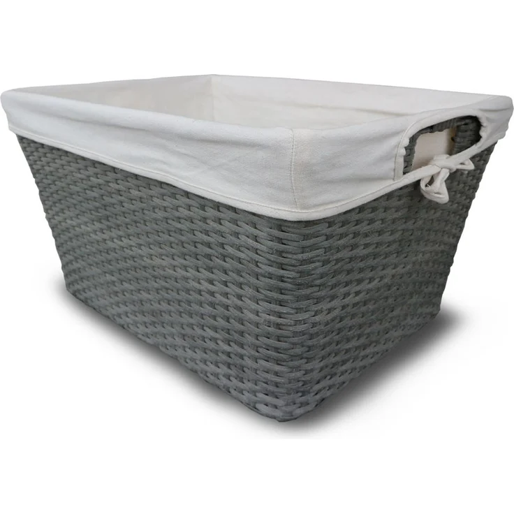 HABAU Holzkorb mit Stoffeinsatz, aus Polyethylen, mit Metallrahmen, 59 x 42 x 32,5 cm – Bild 2