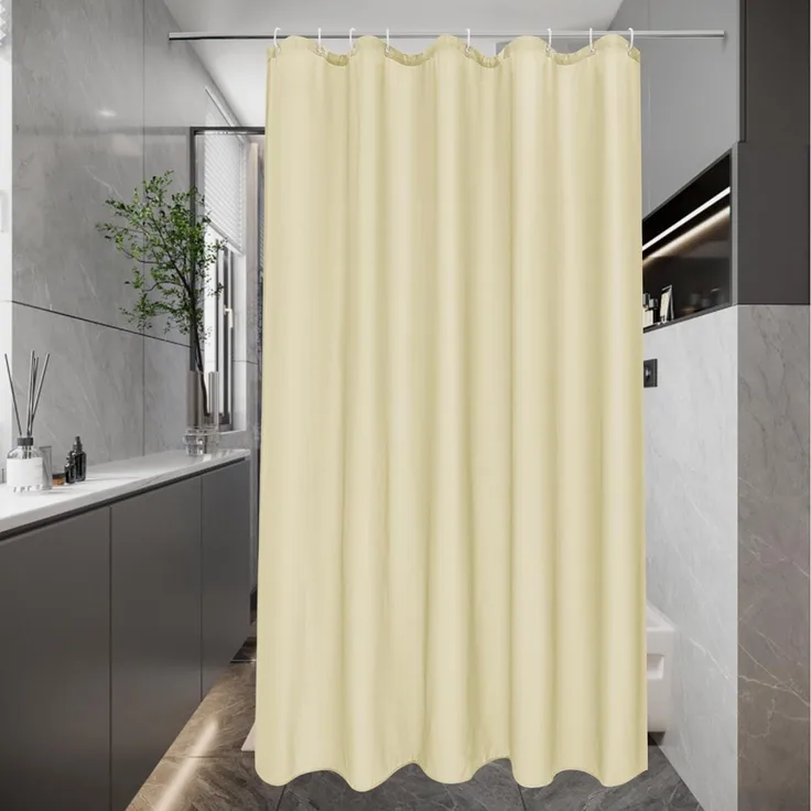 Beige Duschvorhang 120 x 200cm Antischimmel Wasserdicht Ausrüstung 8 Ringe