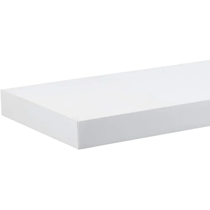 eSituro Wandregal, schwebendes Regal für Wandmontage, Schweberegal Hängeregal Wandbrett im Wohnzimmer Schlafzimmer Küche Badezimmer, weiß modern, MDF, 30 x 3,8 x 22,9 cm – Bild 8