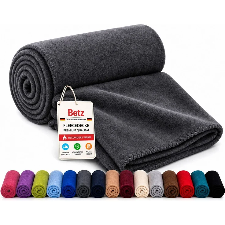 Wohndecke Betz Fleecedecke 130x170 cm 180g/m² – Weiche Wohndecke & Kuscheldecke, Betz, Leicht, wärmend & pflegeleicht – Bild 1
