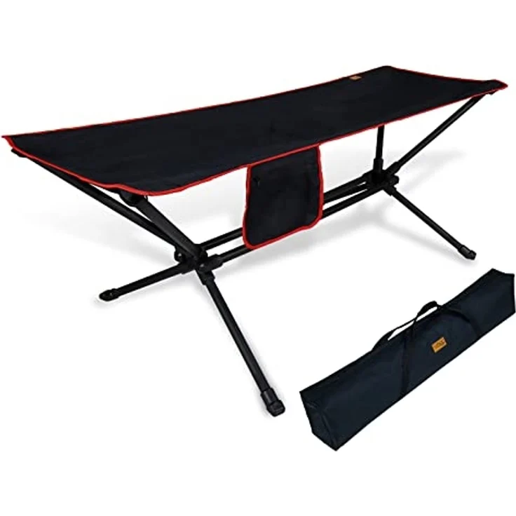 CCLIFE Camping Hängematte mit Gestell Outdoor 4,5kg leicht, 200KG Tragkraft, ultraleichte mit Tragetasche – Bild 1