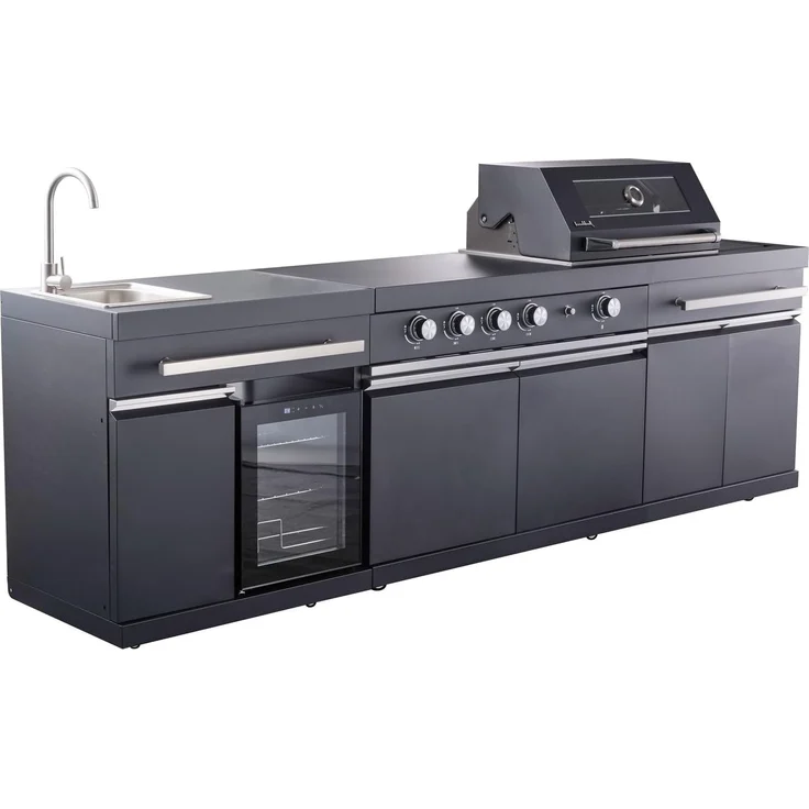 Buschbeck Outdoor-Küche »King Range« mit Sizzle Zone und Kühlschrank, BxTxH: 282x58x112 cm – Bild 9