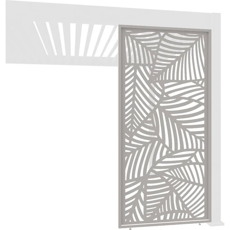 Weide Seitenwand Deko Wand für Pergola Blattdesign Aluminium Ivory Sand