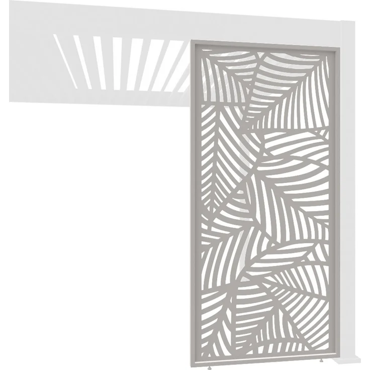 Weide Seitenwand Deko Wand für Pergola Blattdesign Aluminium Ivory Sand – Bild 1