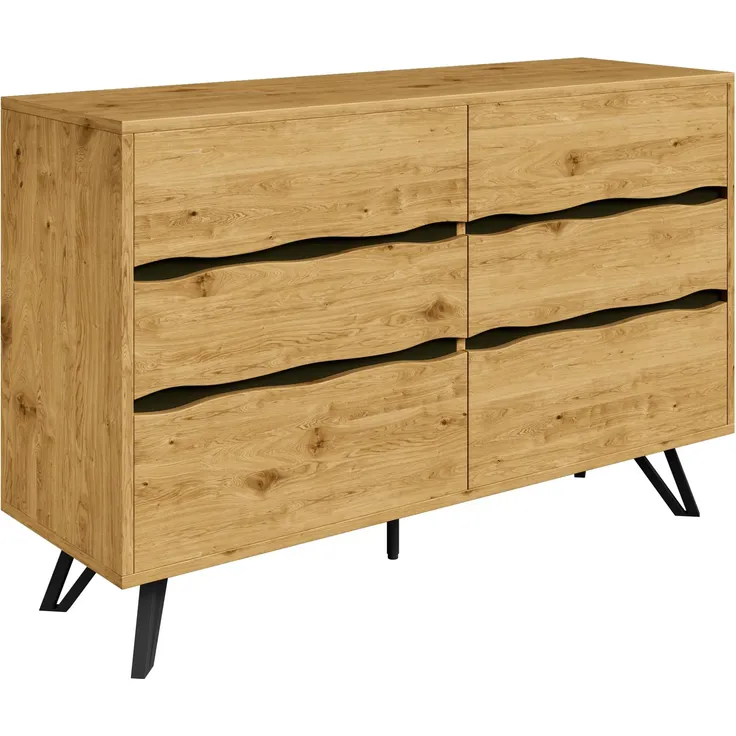 Sideboard, Breite 120cm, Wohnzimmerschrank, Mehrzweckschrank, Schubkastenkommode, Küchenschrank, Aufbewahrungsschrank – Bild 7